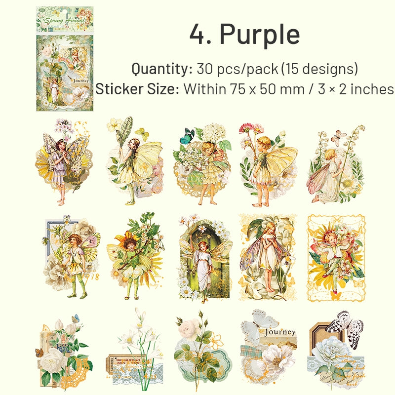 Elf and Flower Hot Stamping PET Stickers sku-4