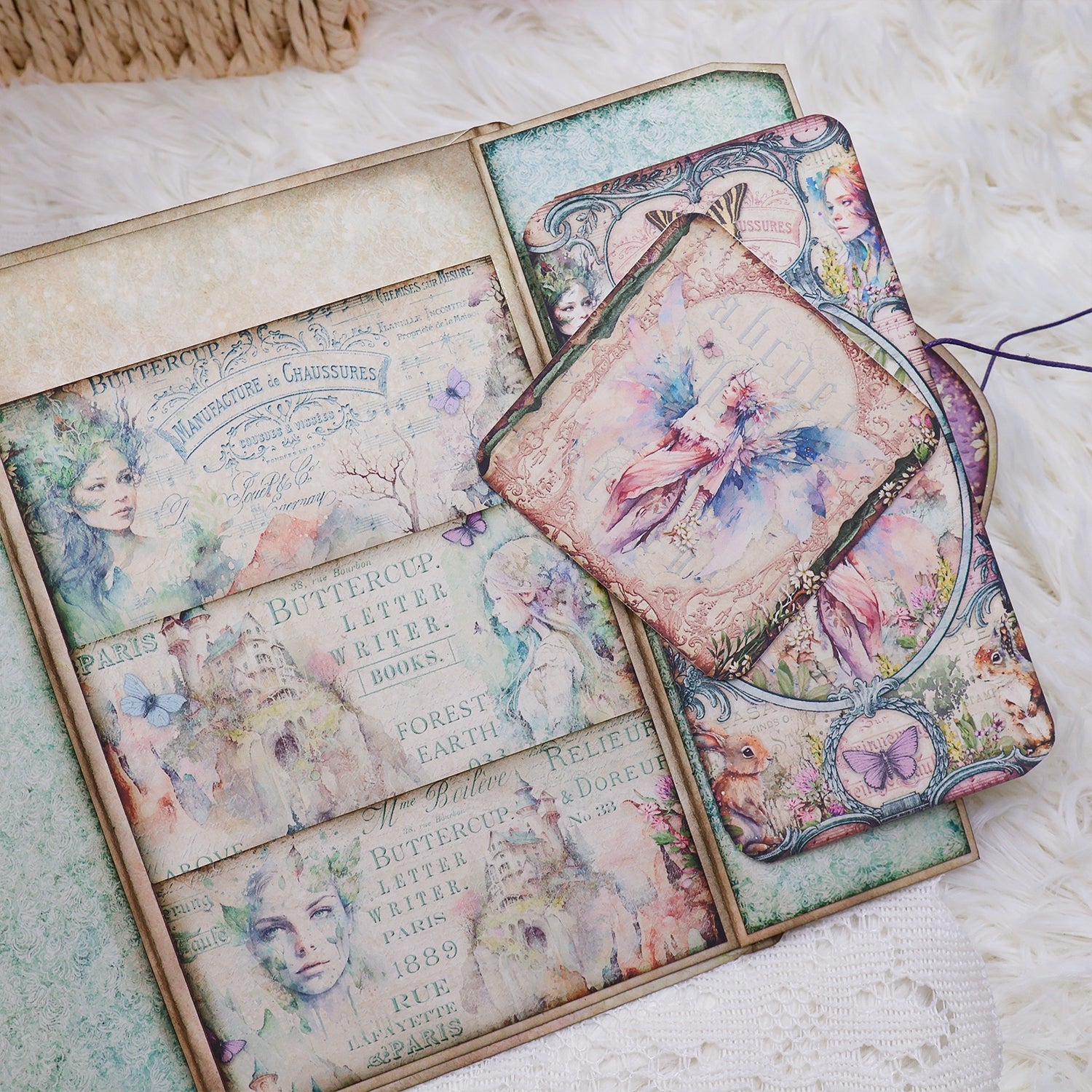 Elf Queen Handmade Junk Journal Folio Kit - Stamprints6