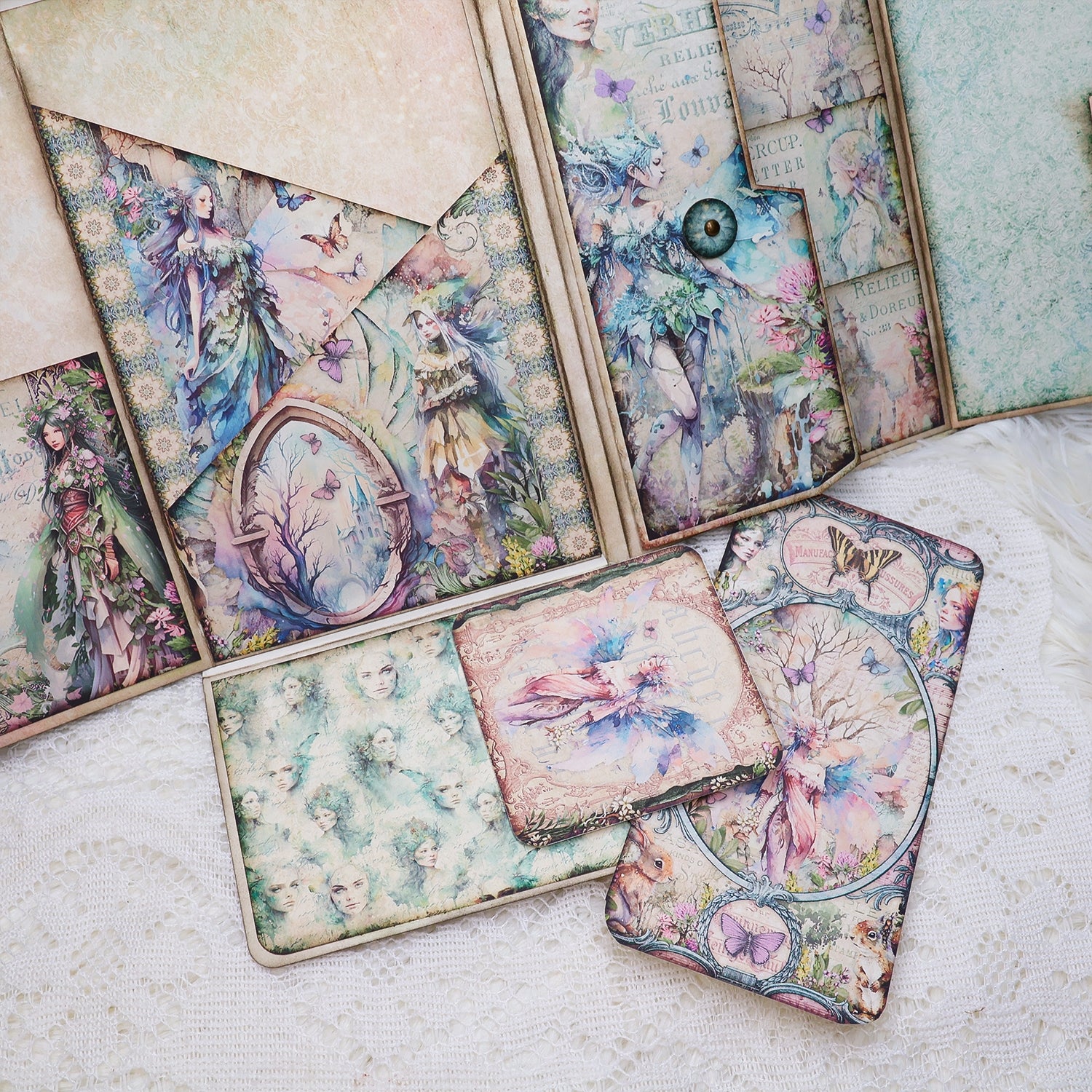 Elf Queen Handmade Junk Journal Folio Kit - Stamprints8