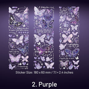 Embossed Holographic Silver Butterfly PVC Stickers sku-2