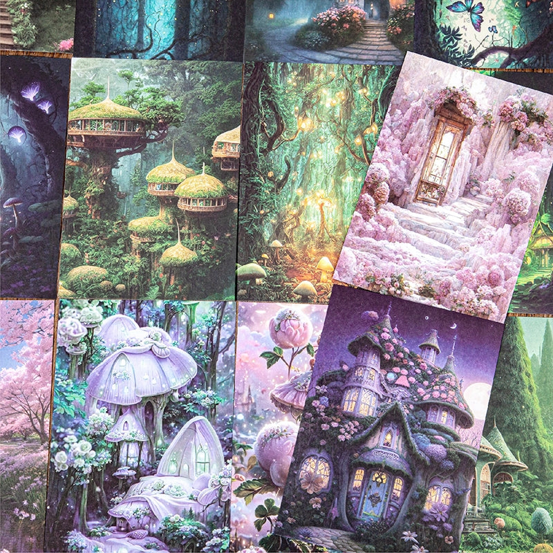 Enchanted Forest and Cottage Scrapbook Paper b2