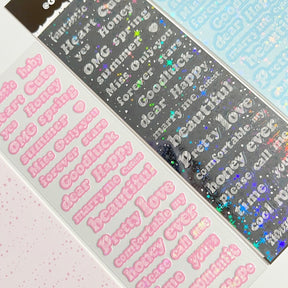 English Words and Phrases Holographic Hot Stamping Stickers b3