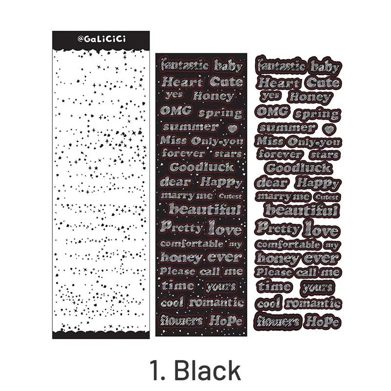 English Words and Phrases Holographic Hot Stamping Stickers sku-1