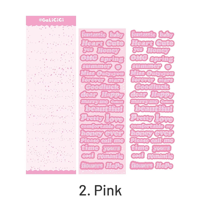 English Words and Phrases Holographic Hot Stamping Stickers sku-2