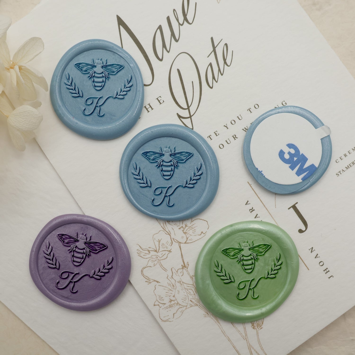 Enigmatic Whispers Custom Bee Initial Wax Seal Stamp 3