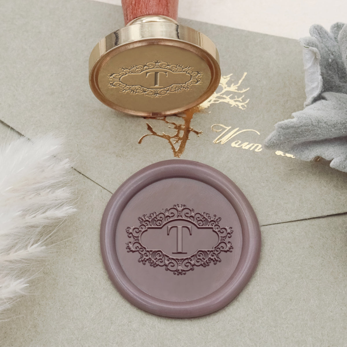 Enigmatic Whispers Custom Initial Wax Seal Stamp - Style 16 2