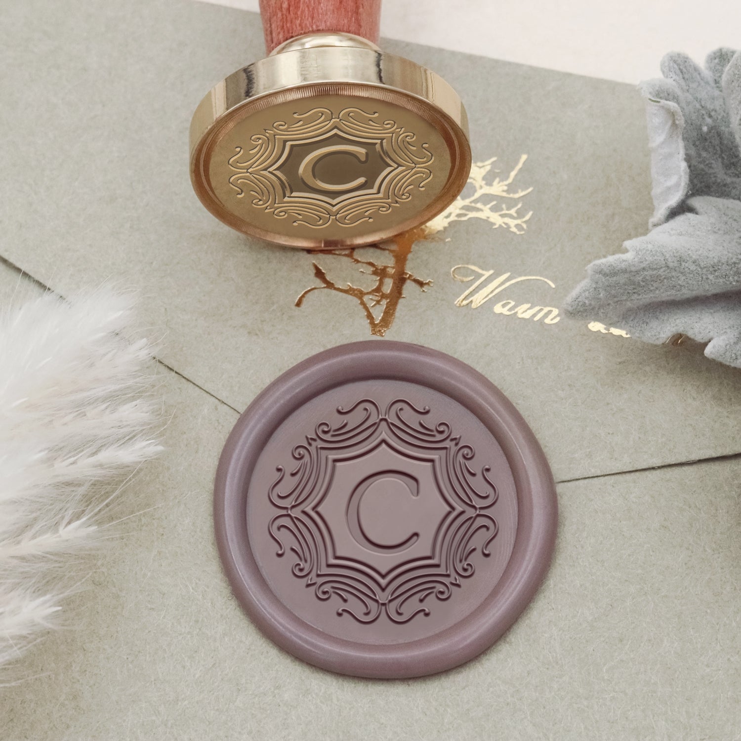 Enigmatic Whispers Custom Initial Wax Seal Stamp - Style 25 2