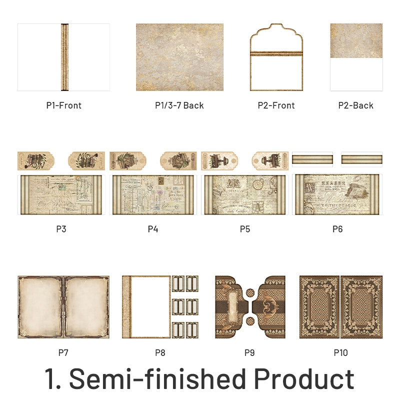 European Pattern Handmade Junk Journal Folio Kit - Stamprints6