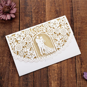 European-Style Hollow Paper Cut Wedding Invitation a2