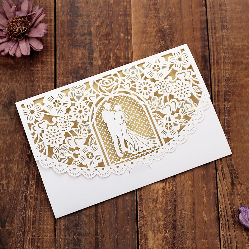 European-Style Hollow Paper Cut Wedding Invitation a2