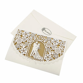 European-Style Hollow Paper Cut Wedding Invitation b