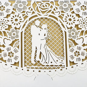 European-Style Hollow Paper Cut Wedding Invitation c