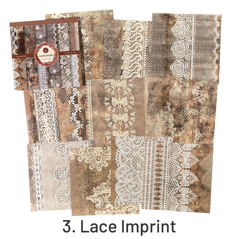 European-Style Vintage Lace Floral Decorative Paper sku-3