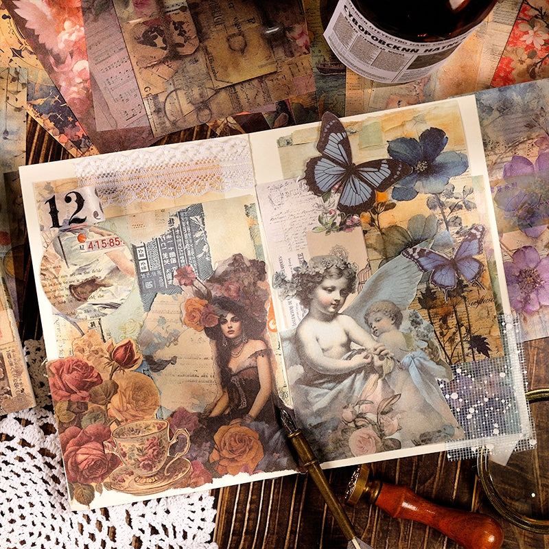 European Vintage Scrapbook Paper - Ocean, Flower, Halloween, Universe - Stamprints1