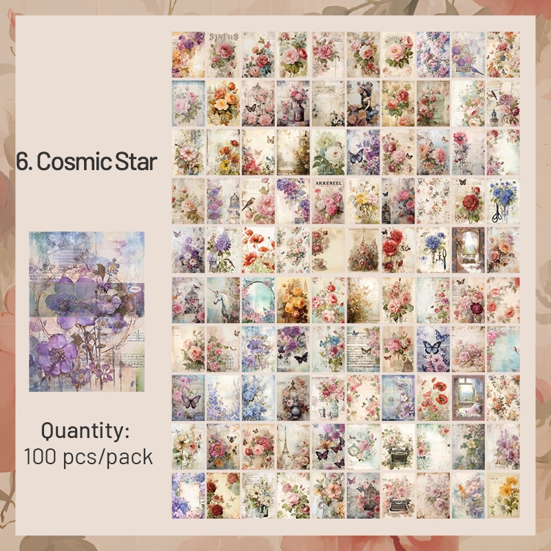 European Vintage Scrapbook Paper - Ocean, Flower, Halloween, Universe - Stamprints13
