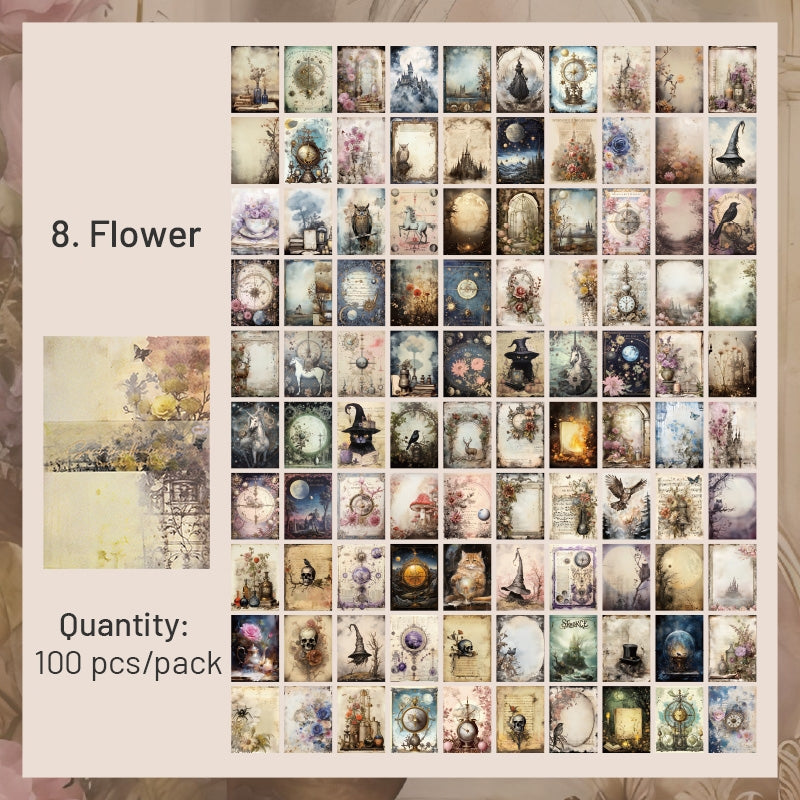 European Vintage Scrapbook Paper - Ocean, Flower, Halloween, Universe - Stamprints15