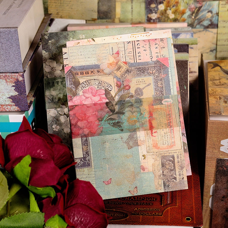 European Vintage Scrapbook Paper - Ocean, Flower, Halloween, Universe - Stamprints3