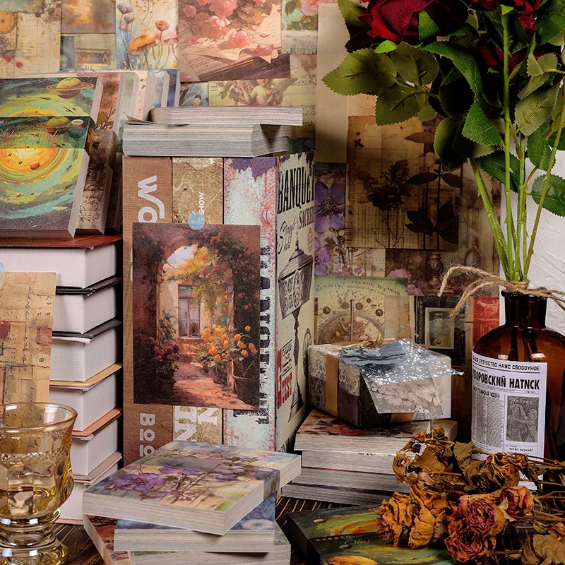 European Vintage Scrapbook Paper - Ocean, Flower, Halloween, Universe - Stamprints4