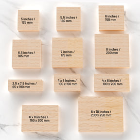 Extra LARGE Size Custom Wooden Rubber Stamps size chart