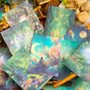 Fairy Tale Dreamland Washi Scrapbook Paper - Castle, Door, Forest, Butterfly, Garden b3