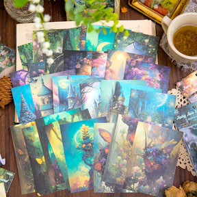 Fairy Tale Dreamland Washi Scrapbook Paper - Castle, Door, Forest, Butterfly, Garden b7