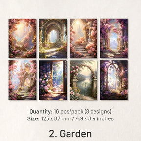 Fairy Tale Dreamland Washi Scrapbook Paper - Castle, Door, Forest, Butterfly, Garden sku-2