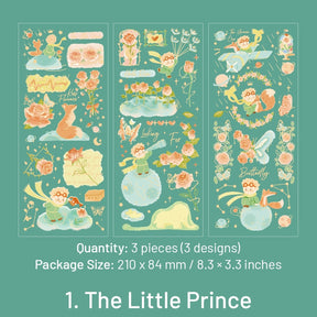 Fairy Tale PET Sticker Sheets - Little Prince, Little Red Riding Hood, Snow White, Alice sku-1