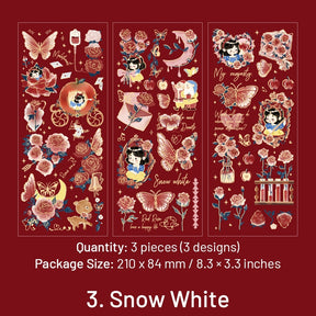 Fairy Tale PET Sticker Sheets - Little Prince, Little Red Riding Hood, Snow White, Alice sku-3
