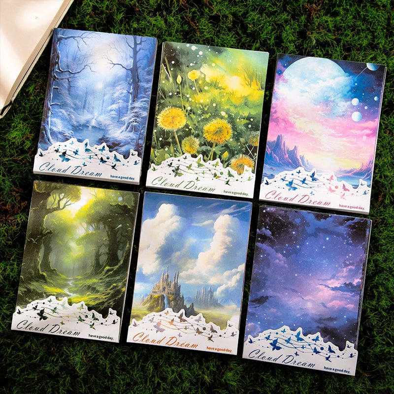 Fairy Tale Special Ink Washi Stickers - Sky, Castle, Forest, Meadow, Snowy, Moon a