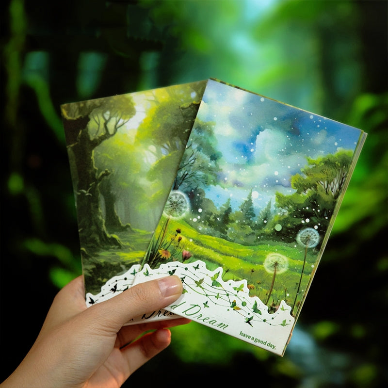 Fairy Tale Special Ink Washi Stickers - Sky, Castle, Forest, Meadow, Snowy, Moon b4