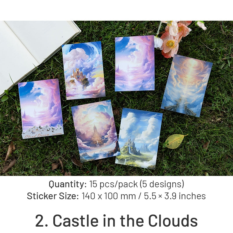 Fairy Tale Special Ink Washi Stickers - Sky, Castle, Forest, Meadow, Snowy, Moon sku-2