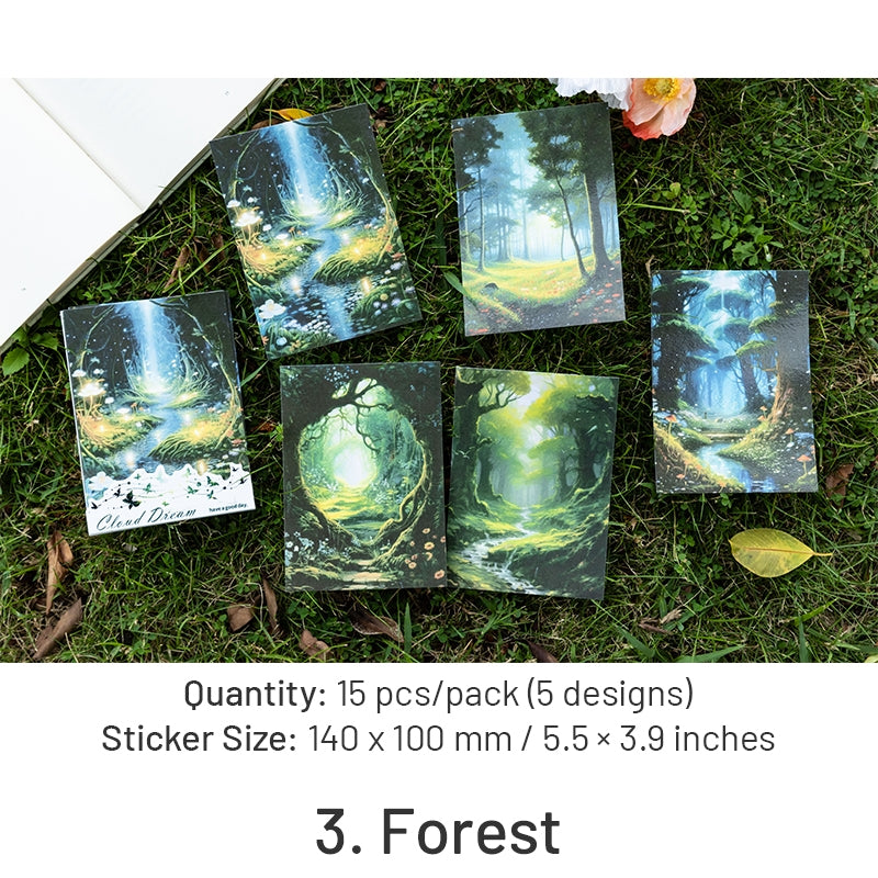 Fairy Tale Special Ink Washi Stickers - Sky, Castle, Forest, Meadow, Snowy, Moon sku-3