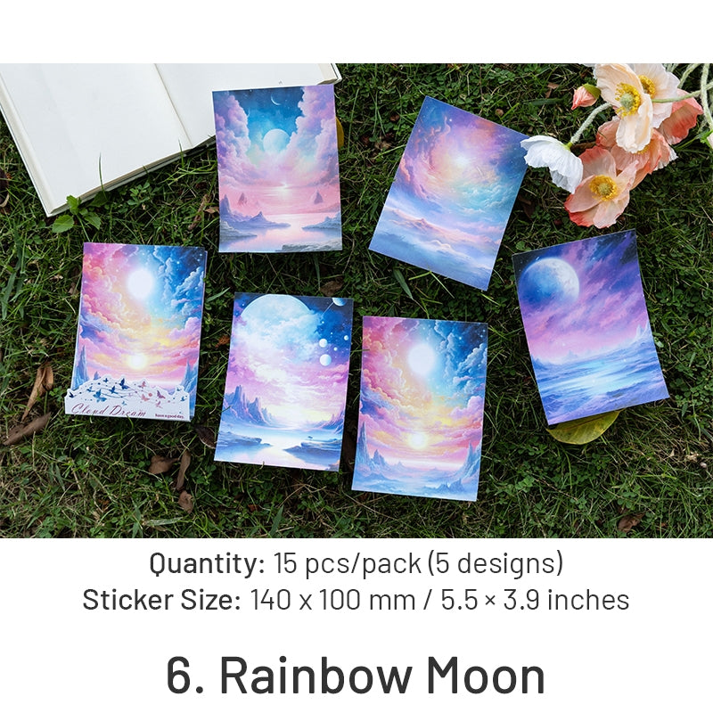 Fairy Tale Special Ink Washi Stickers - Sky, Castle, Forest, Meadow, Snowy, Moon sku-6