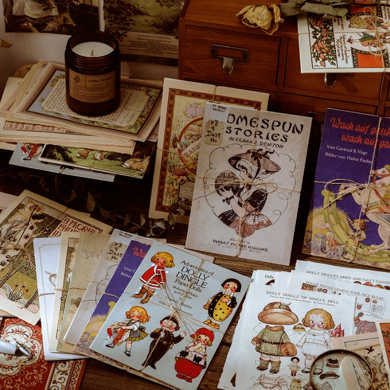 Fairy Tale World Antique Picture Book Page Scrapbook Paper a