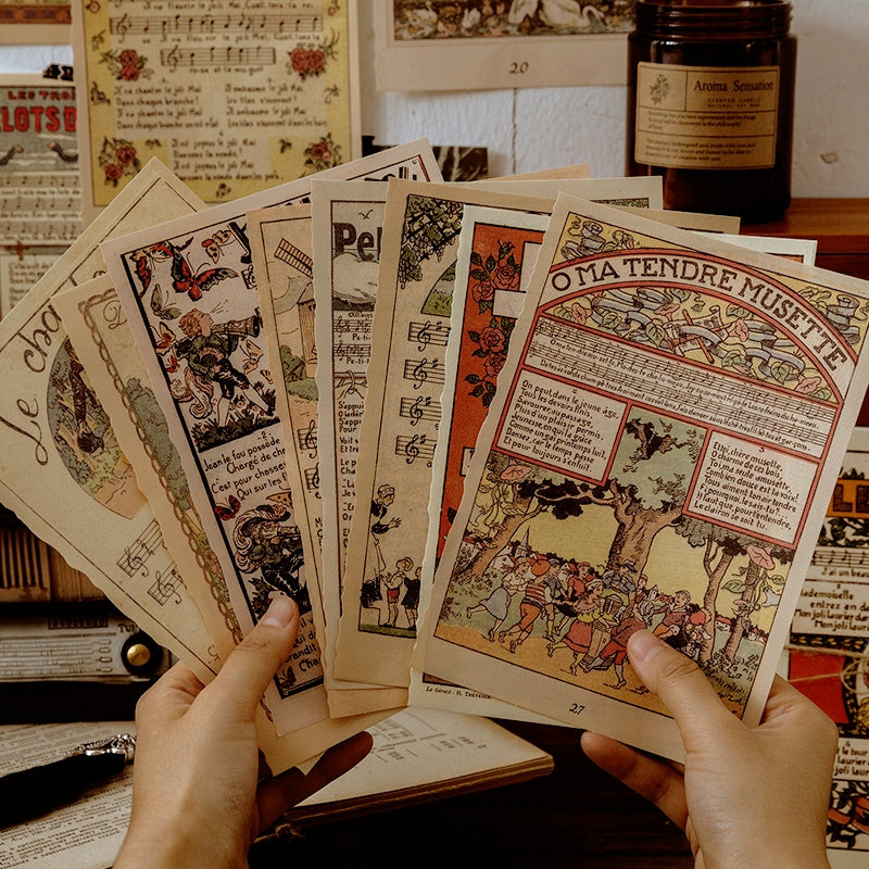 Fairy Tale World Antique Picture Book Page Scrapbook Paper b