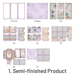 Fairy Theme Cyan Background Handmade Junk Journal Folio Kit sku-1