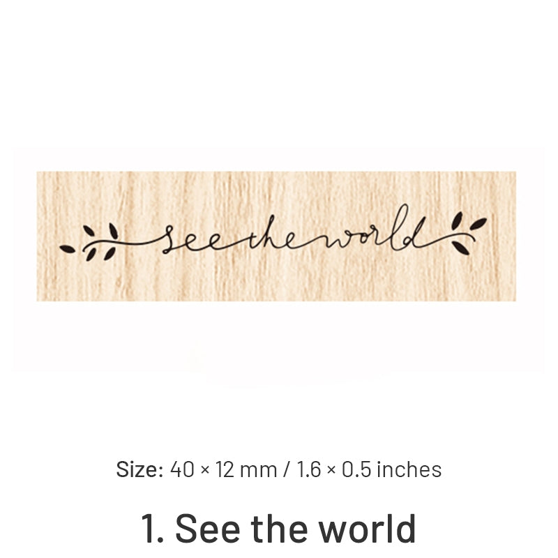 Fancy Font English Words Wooden Rubber Stamp sku-1