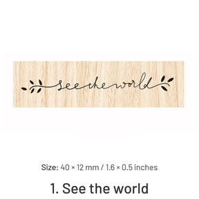 Fancy Font English Words Wooden Rubber Stamp sku-1