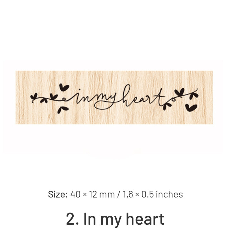 Fancy Font English Words Wooden Rubber Stamp sku-2