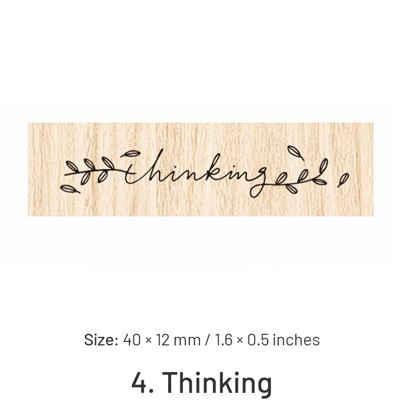Fancy Font English Words Wooden Rubber Stamp sku-4