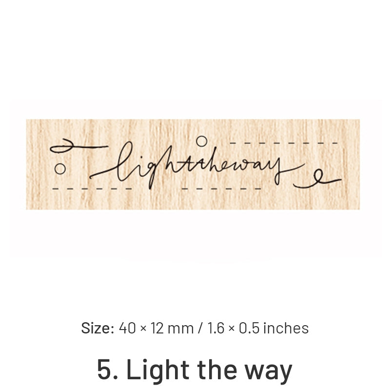 Fancy Font English Words Wooden Rubber Stamp sku-5