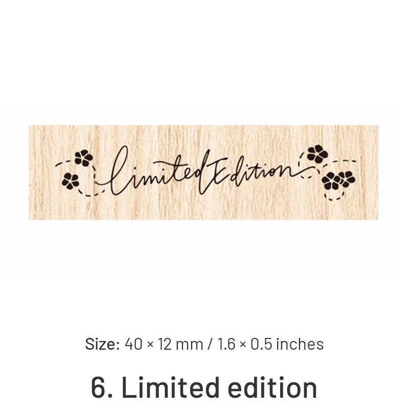 Fancy Font English Words Wooden Rubber Stamp sku-6