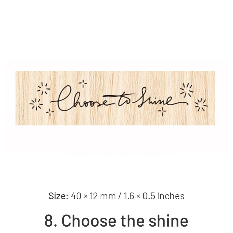 Fancy Font English Words Wooden Rubber Stamp sku-8