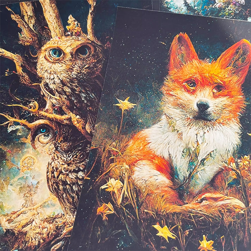 Fantasy Forest Fox Background Scrapbook Paper a