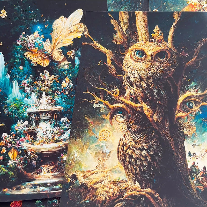 Fantasy Forest Fox Background Scrapbook Paper b1
