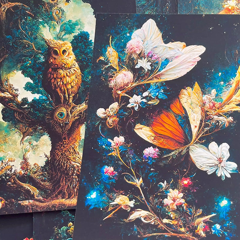 Fantasy Forest Fox Background Scrapbook Paper b3