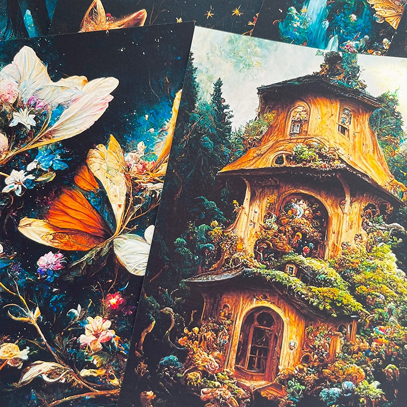 Fantasy Forest Fox Background Scrapbook Paper b4