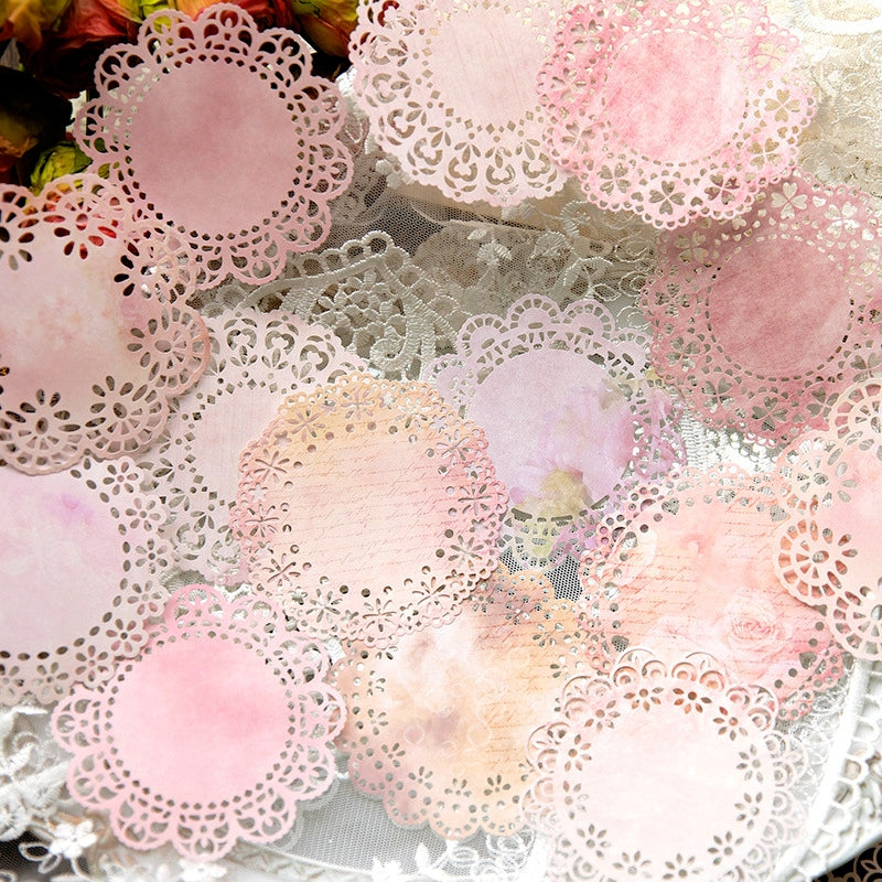 Fantasy Lace Hollow Vintage Collage Background Paper b1