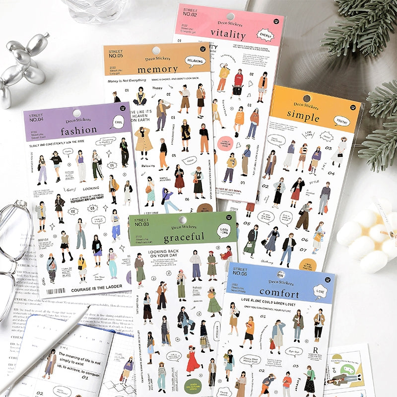 Fashion Girl Street Snap Series Stickers a