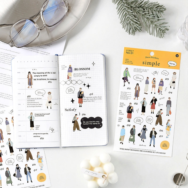 Fashion Girl Street Snap Series Stickers b3